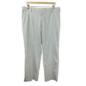 Nike Golf Pants Men Size 36 x 30 Stripe Moisture Wicking Active Sport Gray White